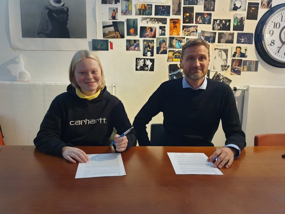 Skemmtilegt að sjá að bæði Elva María og Steinn eru örvhent