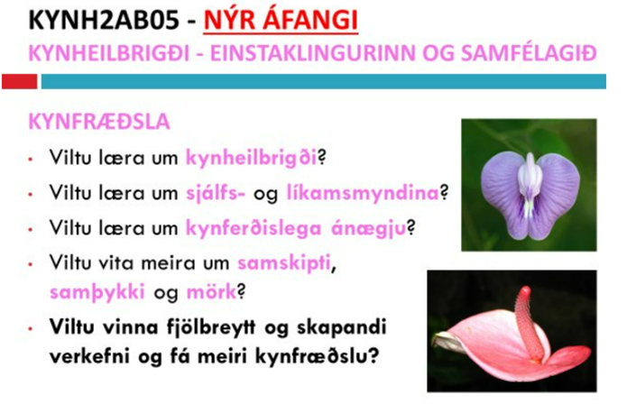 Valvika er hafin / course selection