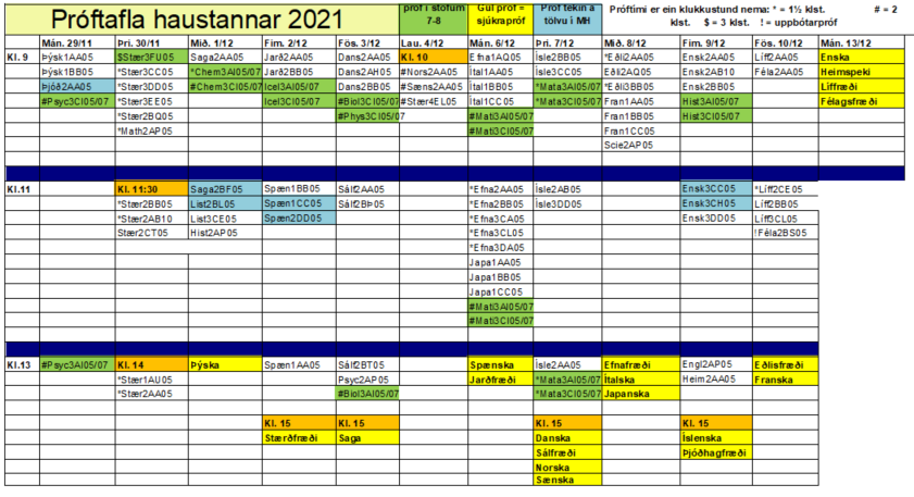 Síðasti kennsludagurinn
