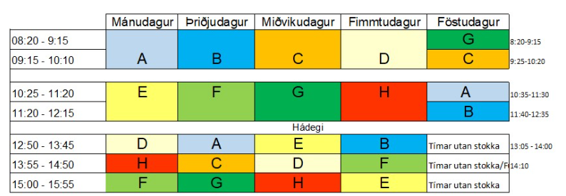 Stundatöflur haustannar