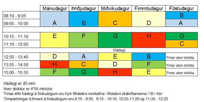 Stundatöflur haustannar