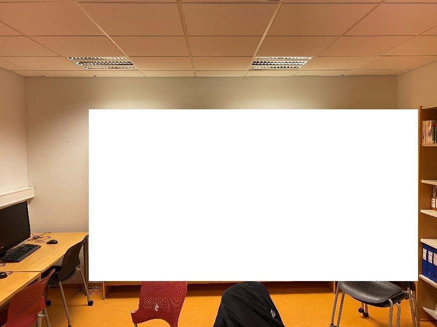 Veggurinn er 3m á lengd og 2m á hæð