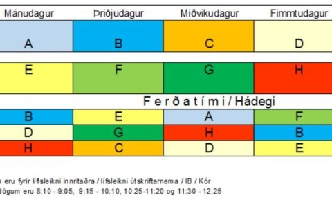 Gleðilega vorönn - stundatöflurnar eru tilbúnar