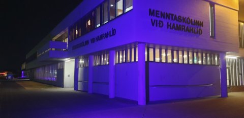 Vörpu fjólubláu út í umhverfið