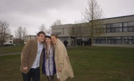 Berglind með foreldrum sínum Tryggva og Steinunni.