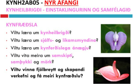 Valvika er hafin / course selection