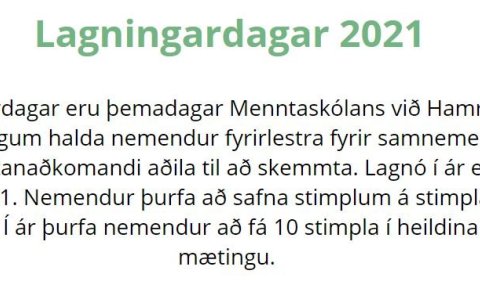 Lagningardagar núllstilltir