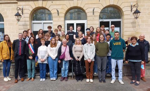 Hópurinn með Sigríði og borgarstjóranum í Bordeaux