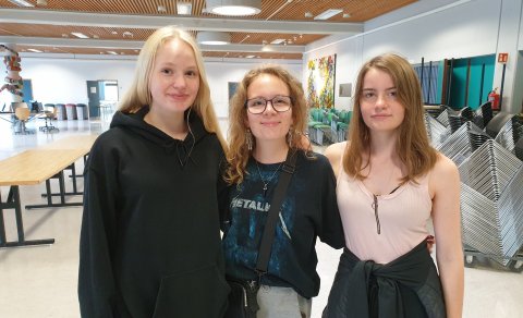 Vigdís Björg, Ísold Klara og Halla Sól eru mættar í MH. Í augnablik gleymdum við 1m reglunni en við …