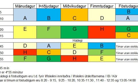 Opnað fyrir stundatöflur 2. janúar kl. 13:00