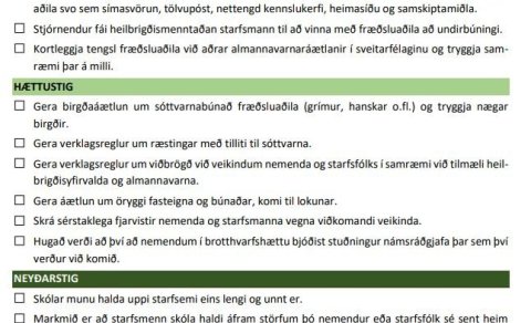 Texti af bls 70 úr viðbragðsáætlun almannavarna .
https://www.landlaeknir.is/utgefid-efni/skjal/ite…